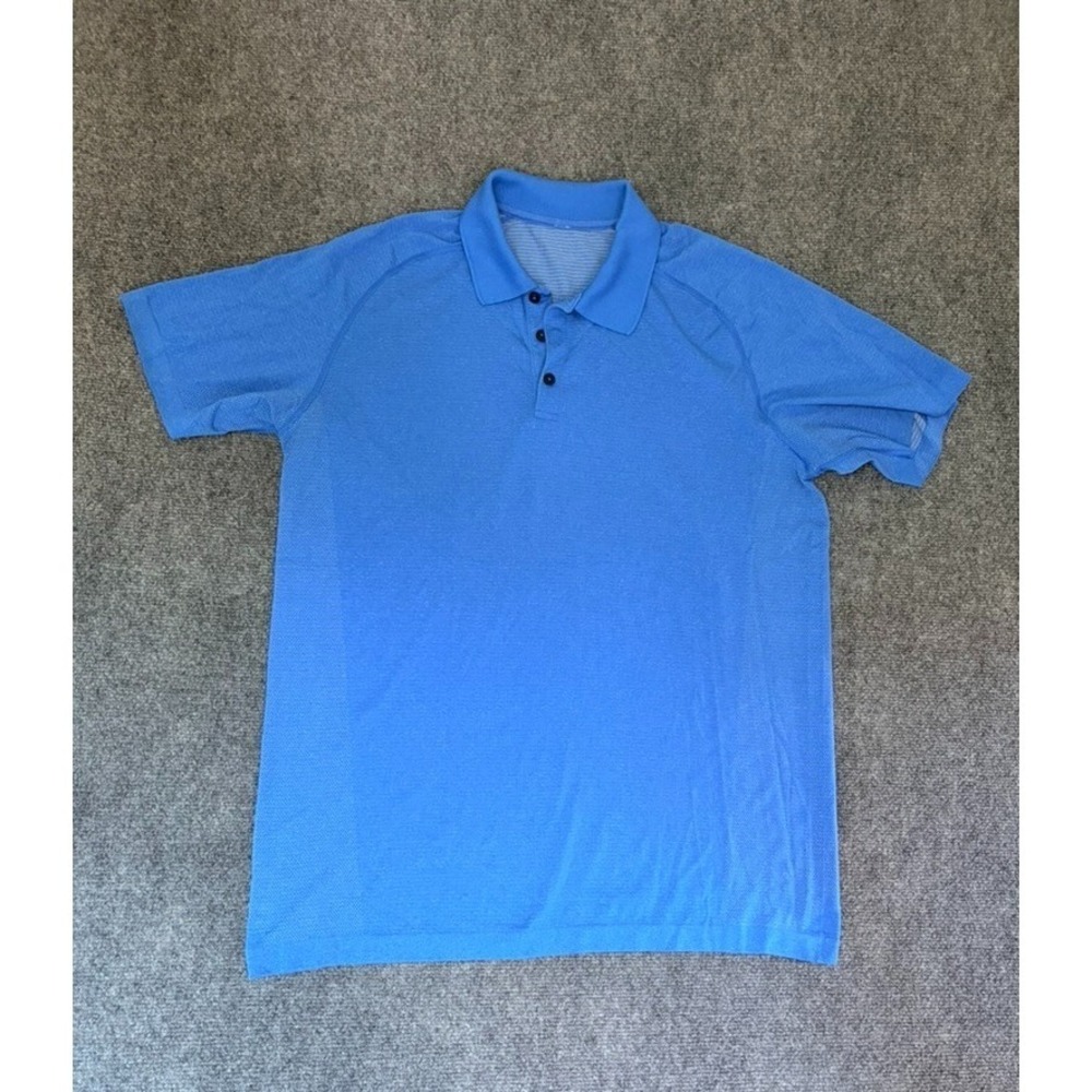 Lululemon T-Shirt MensBlue Long Sleeve Crew Neck Stretch Your Head Size XL